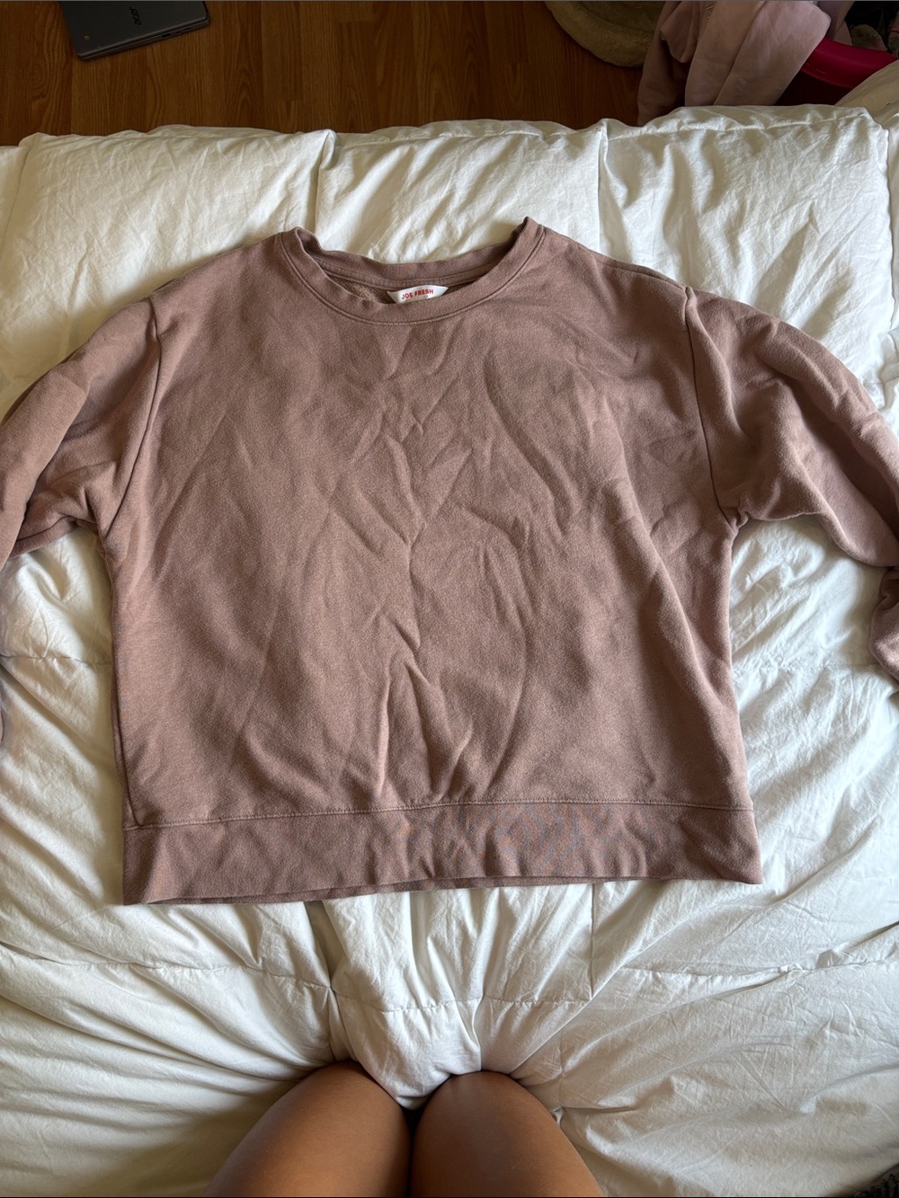 Joe Fresh Dusty Mauve Pink Fleece Crewneck Sweatshirt Size M